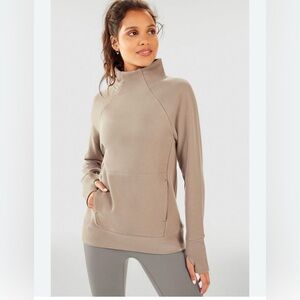 Fabletics Zaylee Funnel Neck Tunic in a beige